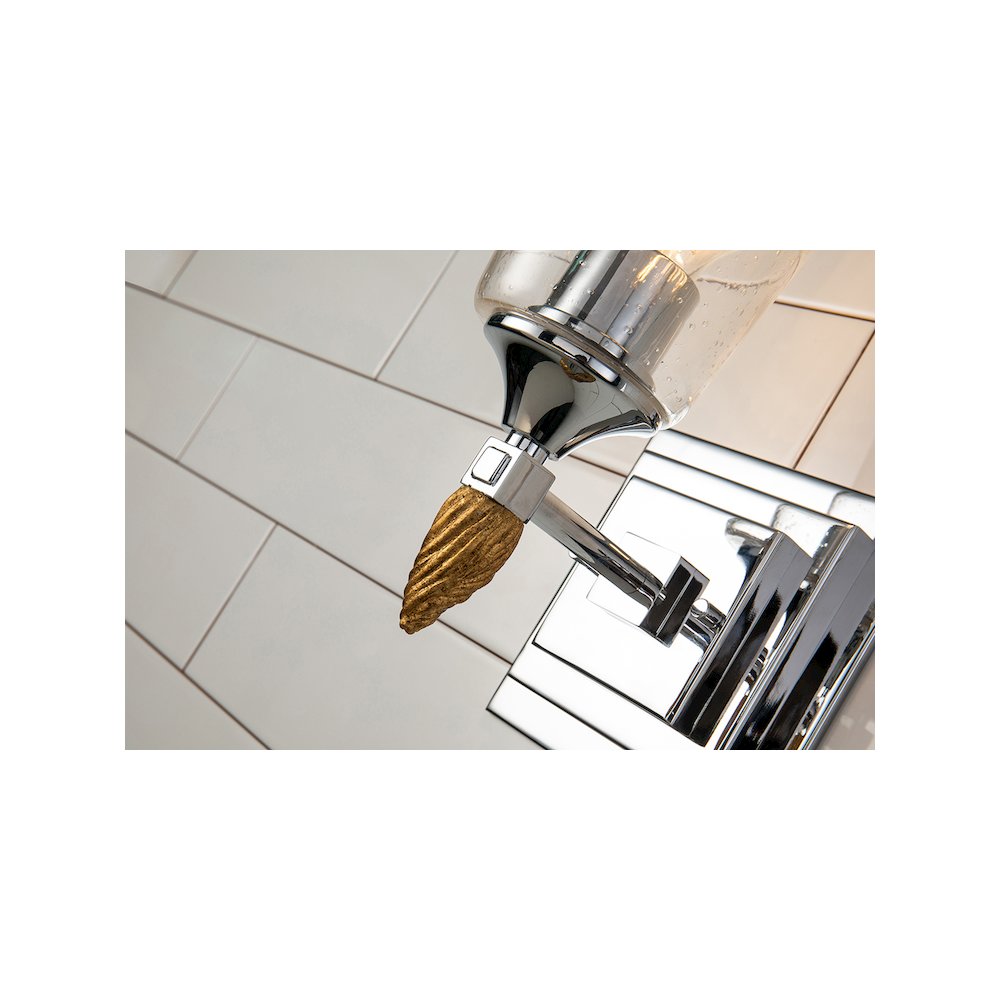 Vetiver 1 Light Wall Sconce in Polished Chrome with Gold Accent. Picture 3