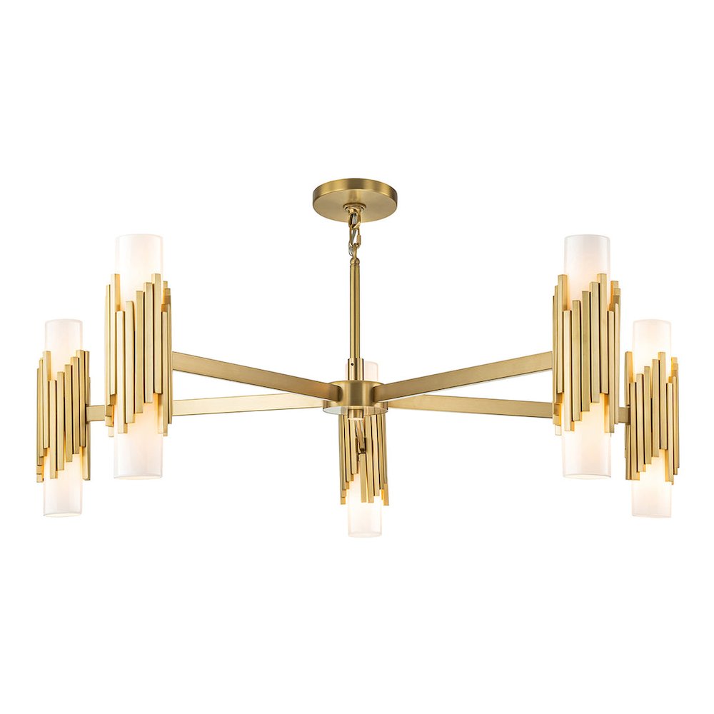 Marvel 10 Light Pendant Aged Brass. Picture 1