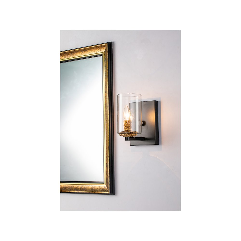Bolivar 1-Light Wall Sconce in Matte Black. Picture 3