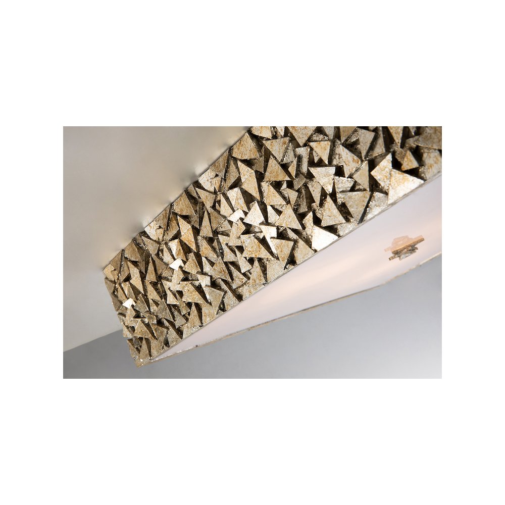 Mosaic Square 3-Light Flush in Silver. Picture 3