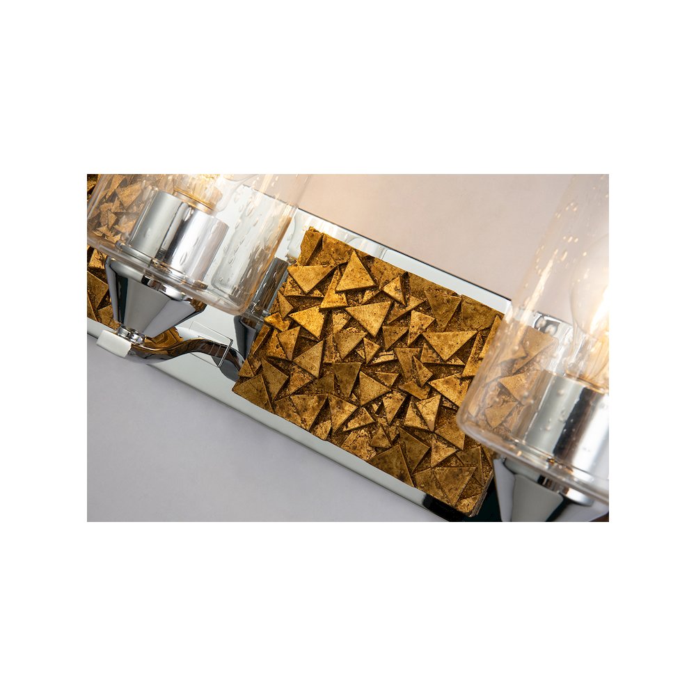 Bocage 3 Light Bath Bar In Polished Chrome And Gold. Picture 2