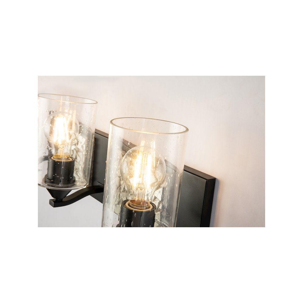 Bocage 3 Light Bath Bar In Matte Black And Silver. Picture 4