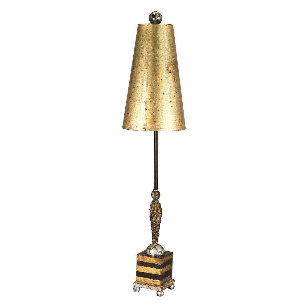 Lucas McKearn Noma Luxe Buffet Table Lamp Black & Gold Stripes. Picture 1