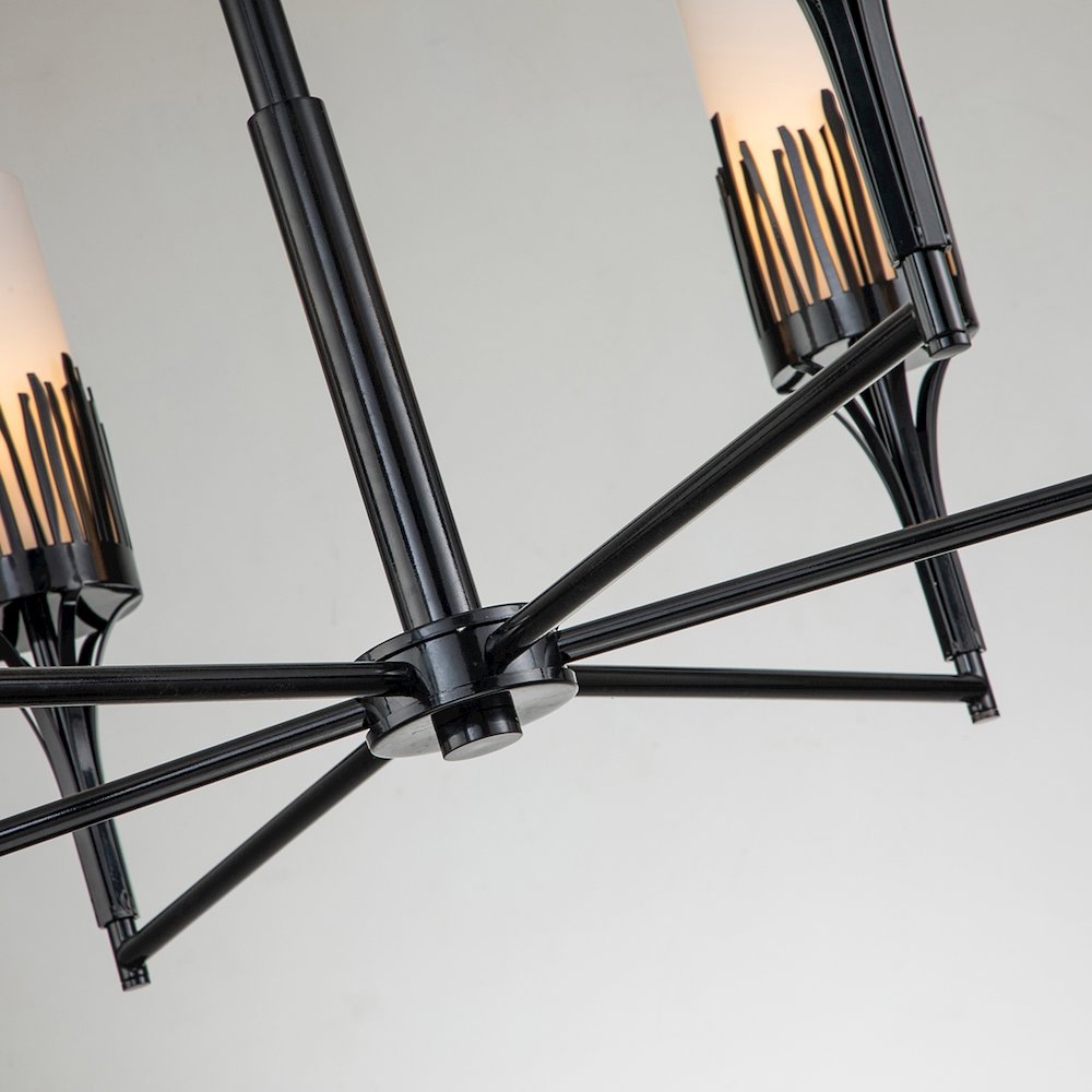 Sawgrass 6 Lt Chandelier in Black. Picture 4