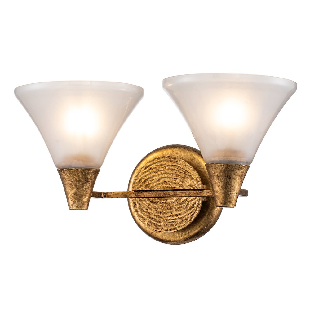 Lemoine 2 Light Bath Bar in Gold. Picture 1