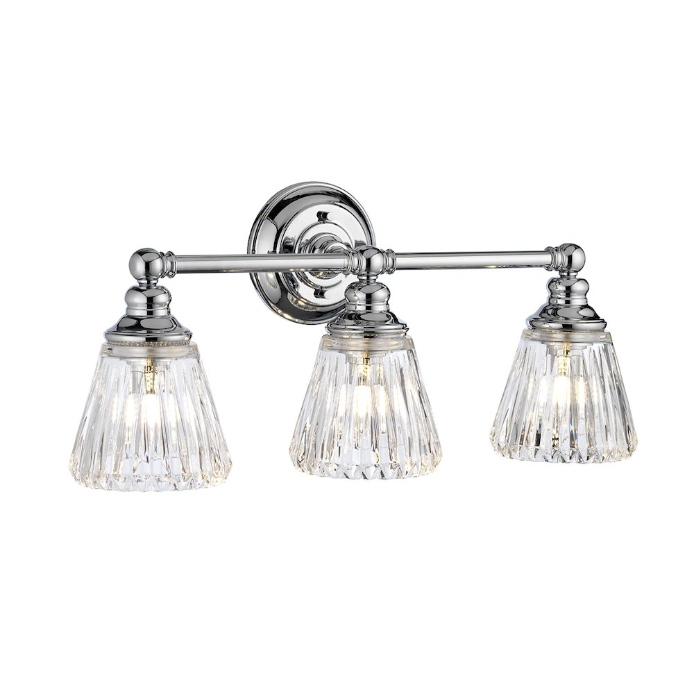 Keynes 3 Light Bath Light in Polished Chrome. Picture 1