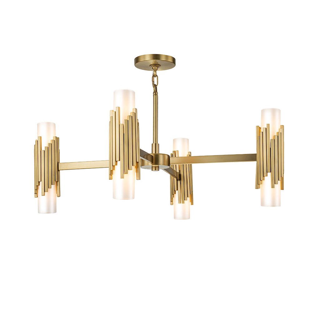 Marvel 8 Light Pendant Aged Brass. Picture 1