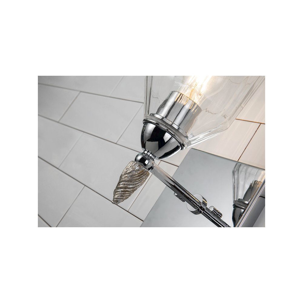 Felice 1 Light Wall Sconce In Polished Chrome With Silver Accents. Picture 4