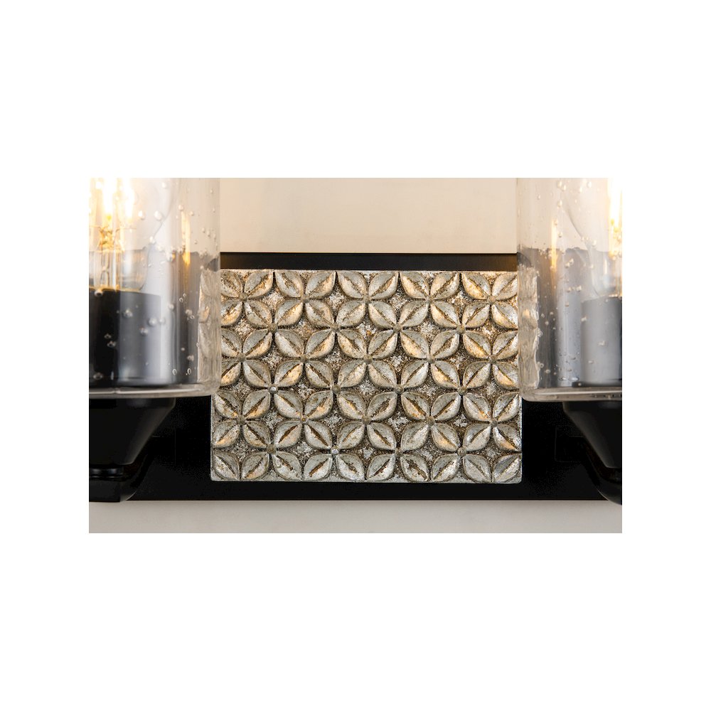 Arcadia 2 Light Bath Vanity in Matte Black and Silver. Picture 3