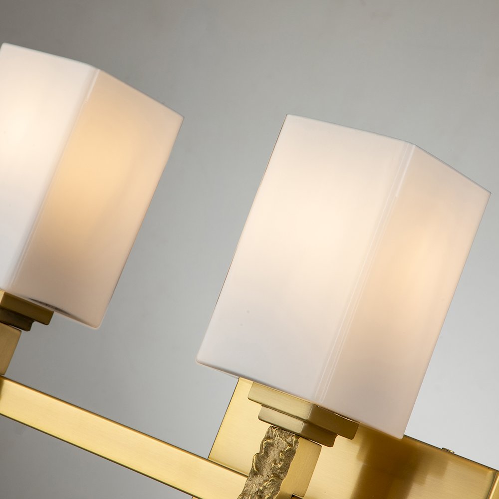 Jack 3 Light Bath Bar in Aged Brass. Picture 2