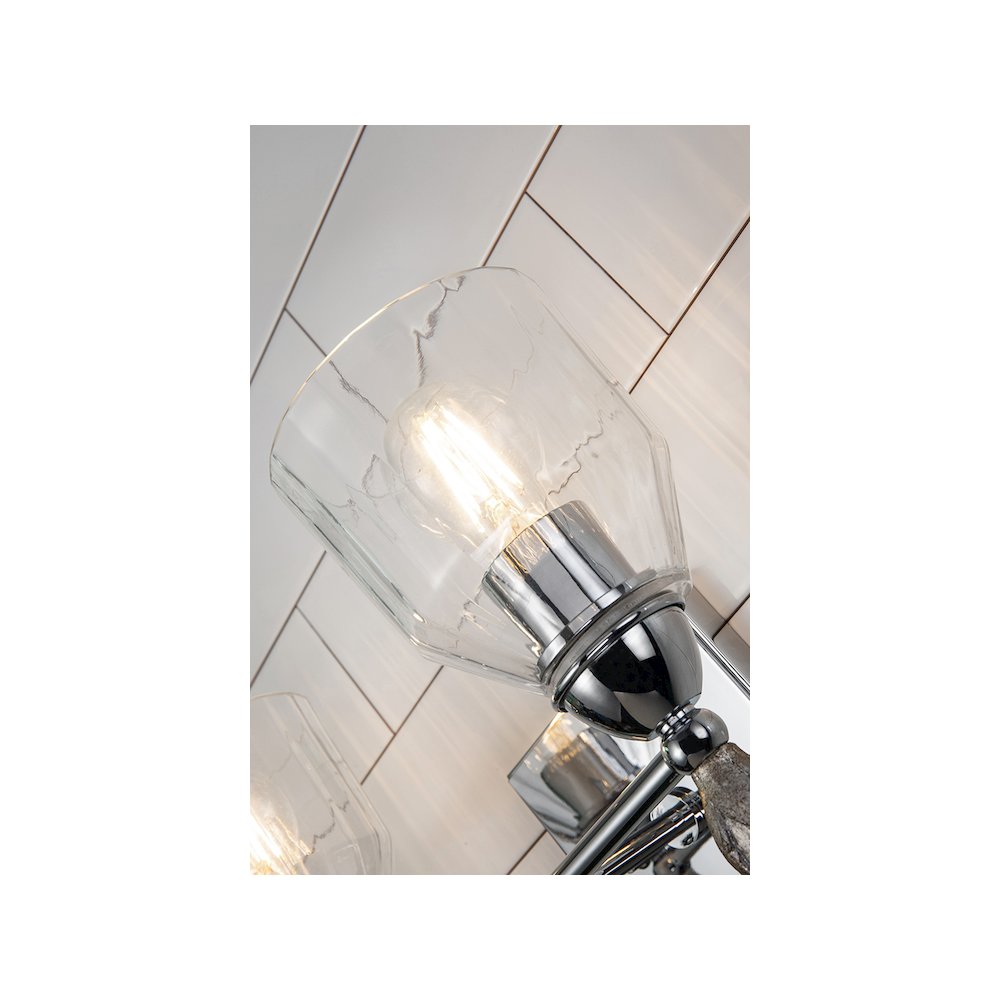 Felice 2 Light Vanity Light In Polished Chrome With Silver Accents. Picture 2