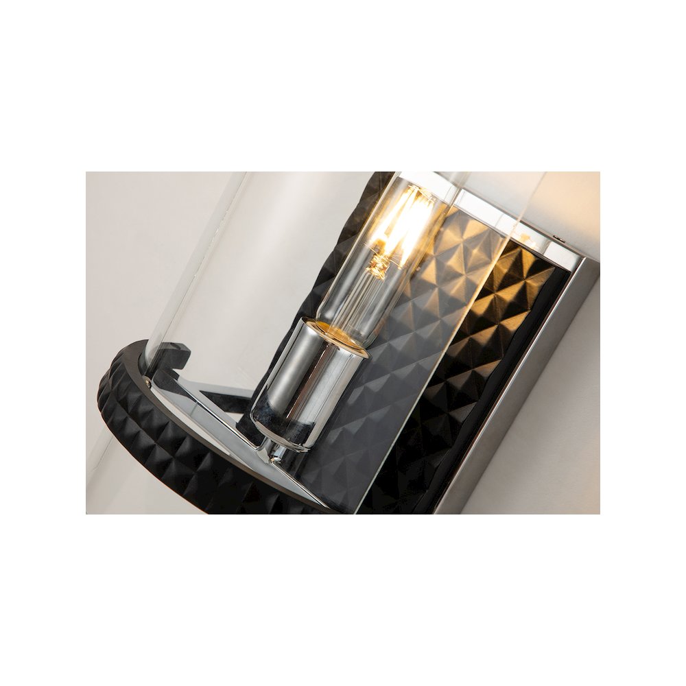 Mazant 1 Light Wall Sconce in Black and Chrome. Picture 3