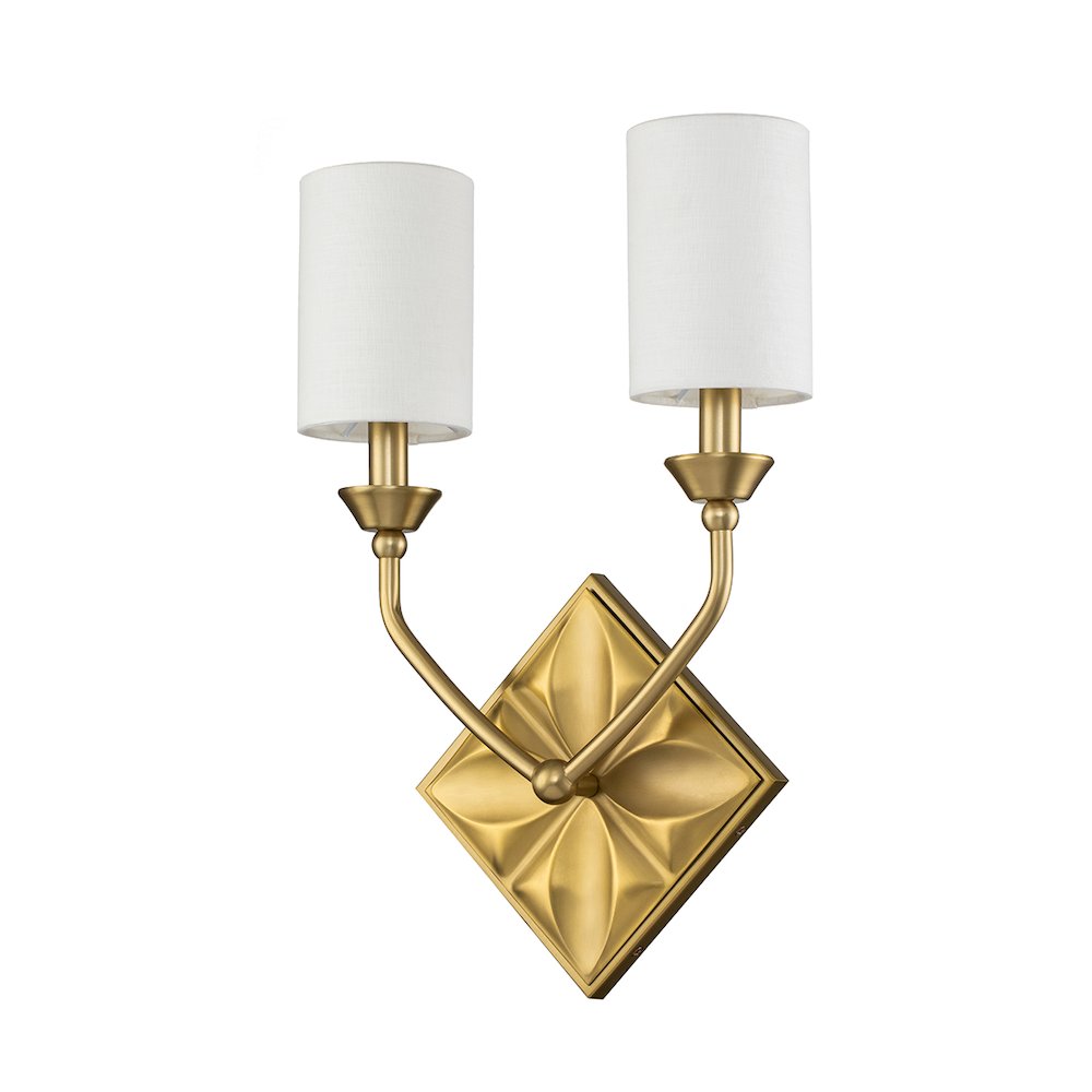 Epsilon 2 Light Sconce in Aged Brass. Picture 2