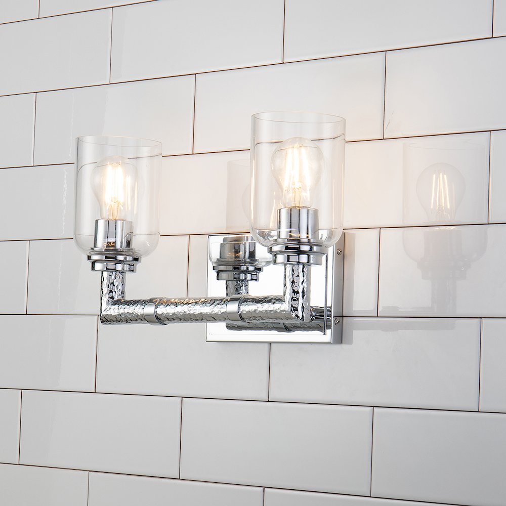 Rampart 2 Light Bath Vanity in Polished Chrome. Picture 2