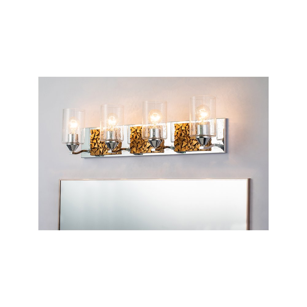 Bocage 4 Light Bath Bar In Polished Chrome And Gold. Picture 2