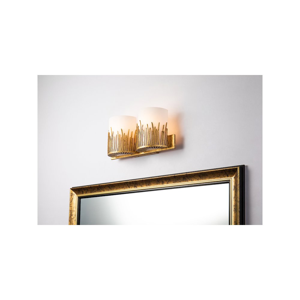 Sawgrass 2 Light Vanity In Distressed Gold. Picture 2