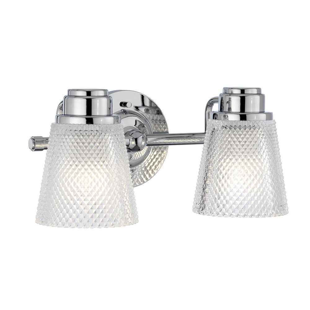 Hudson 2 Light Bath Light in Polished Chrome. Picture 1