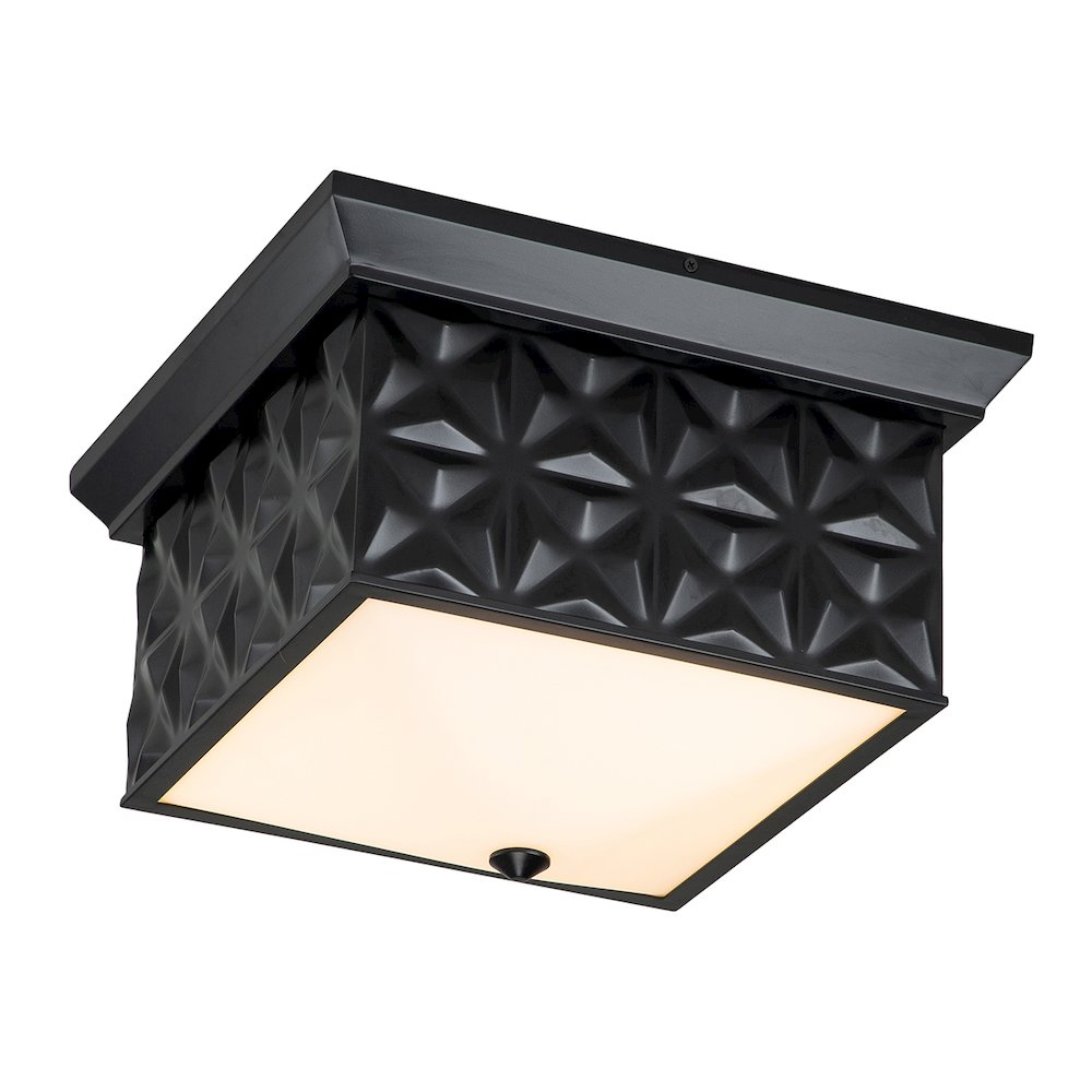 Alpha Square Flush Mount in Black. Picture 1