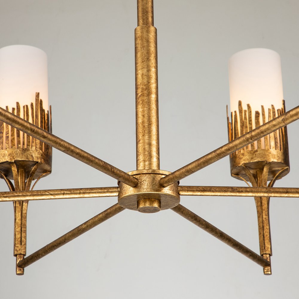 Sawgrass 6 Lt Chandelier in Gold Leaf. Picture 6