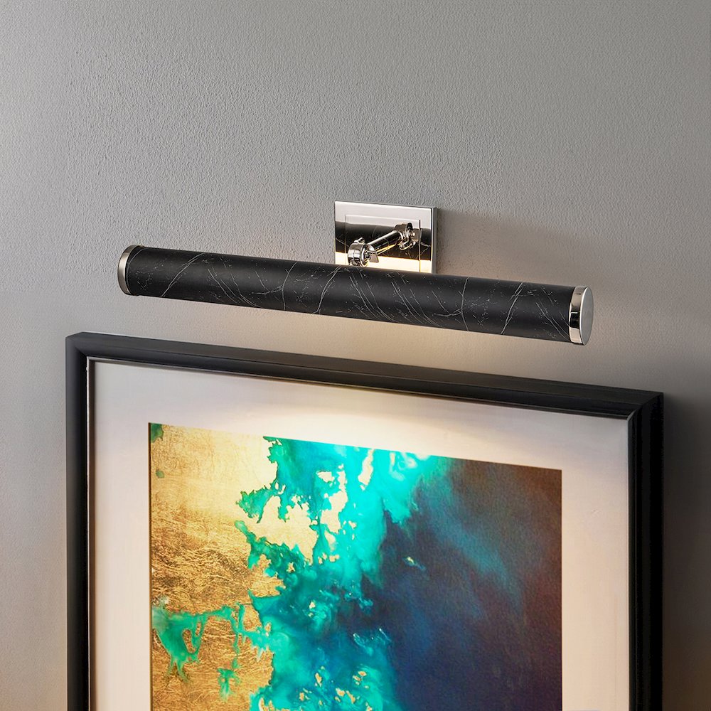 Coates Large Picture Light in Black Marble. Picture 5