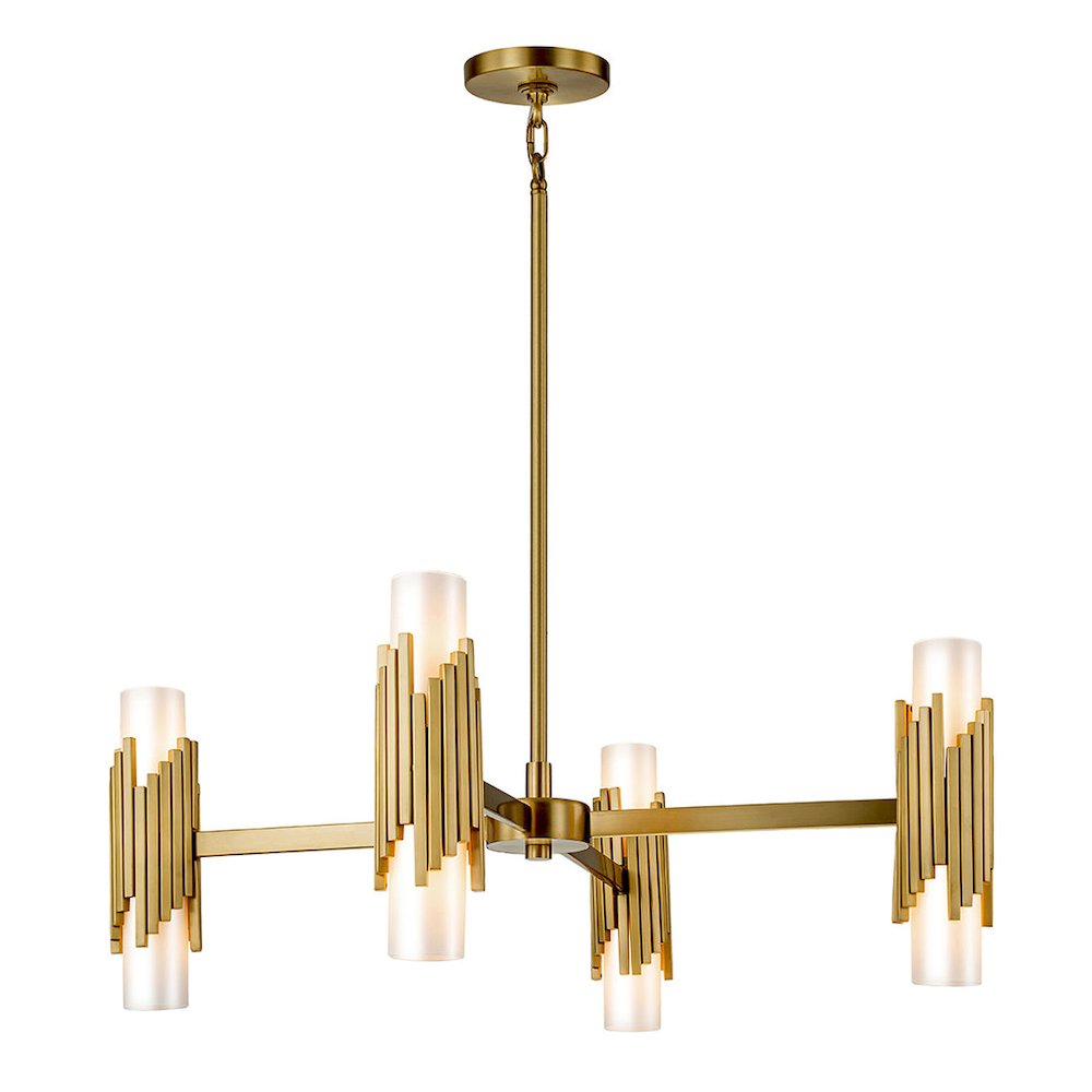 Marvel 8 Light Pendant Aged Brass. Picture 2