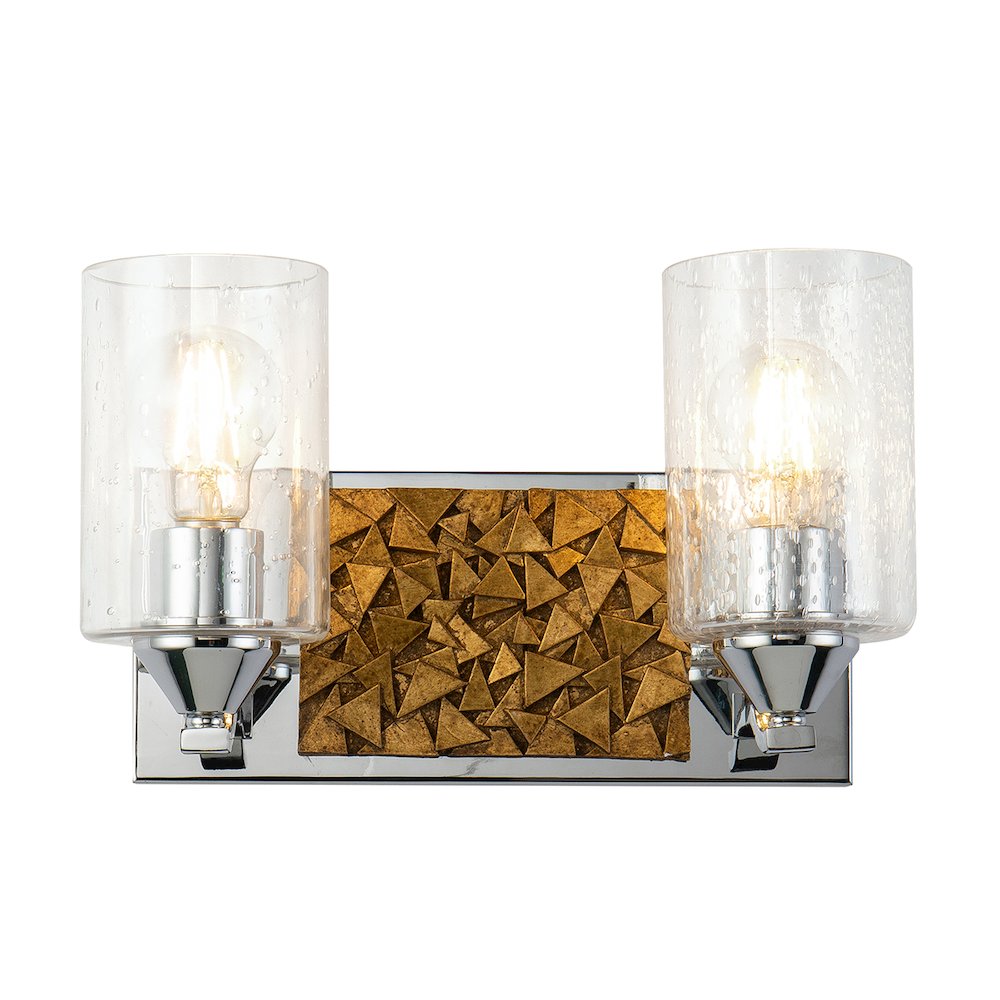 Bocage 2 Light Wall Vanity In Polished Chrome And Gold. Picture 1