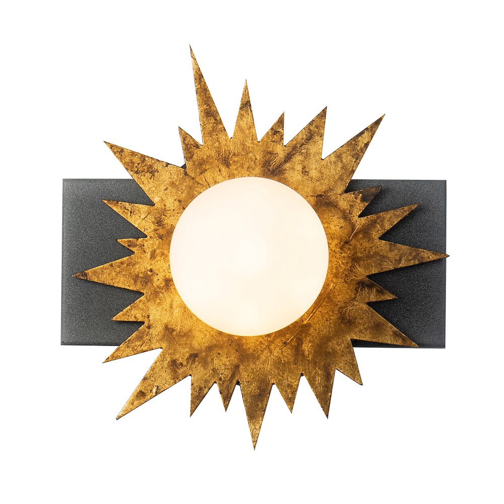 Soleil 1 Light Wall Sconce Gold Star And Weathered Zinc. Picture 1