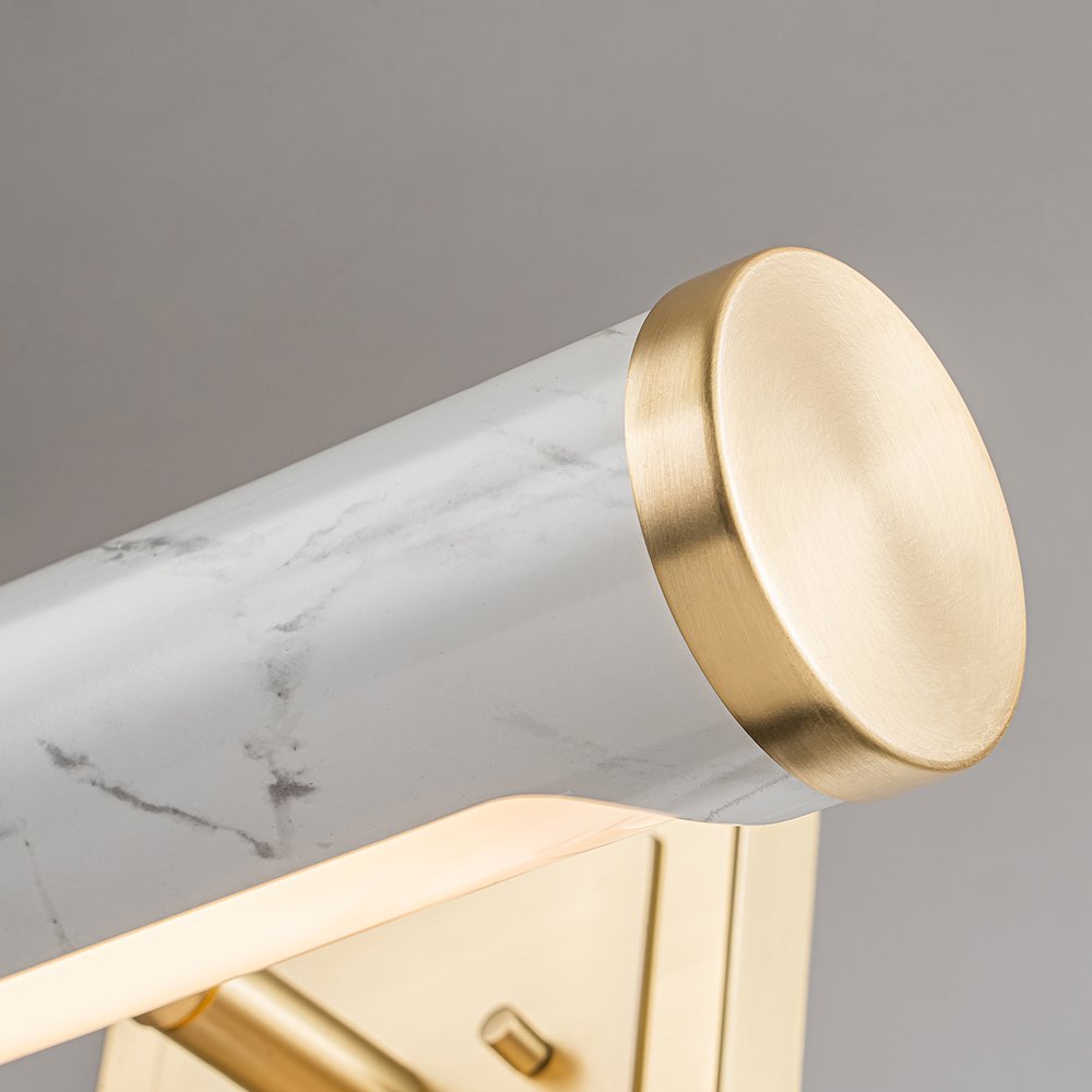 Coates Medium Picture Light in Carrera Stone. Picture 4
