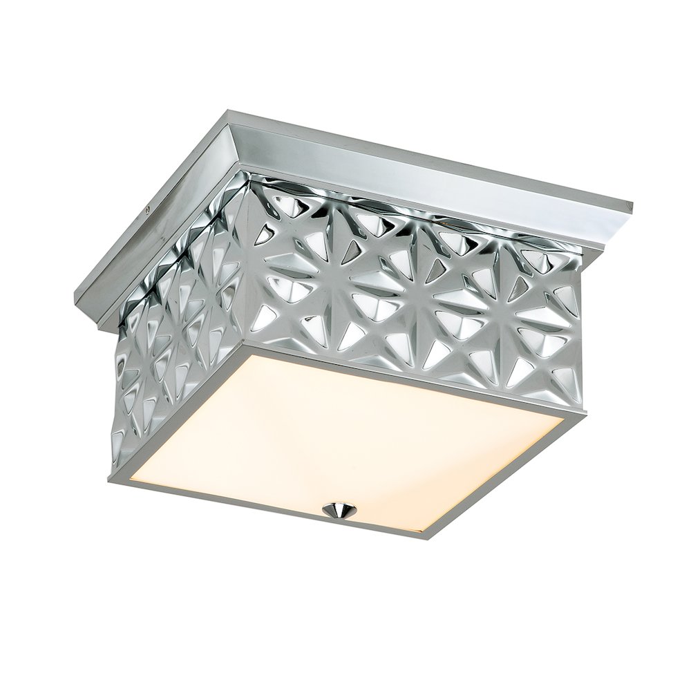 Alpha Square Flush Mount in Chrome. Picture 1