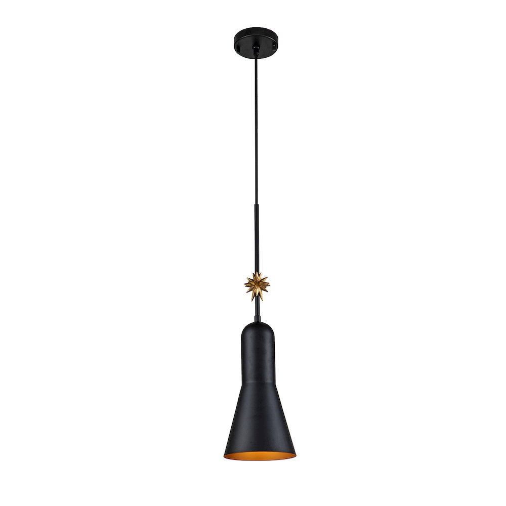 Etoille Large Black Pendant with Star. Picture 1