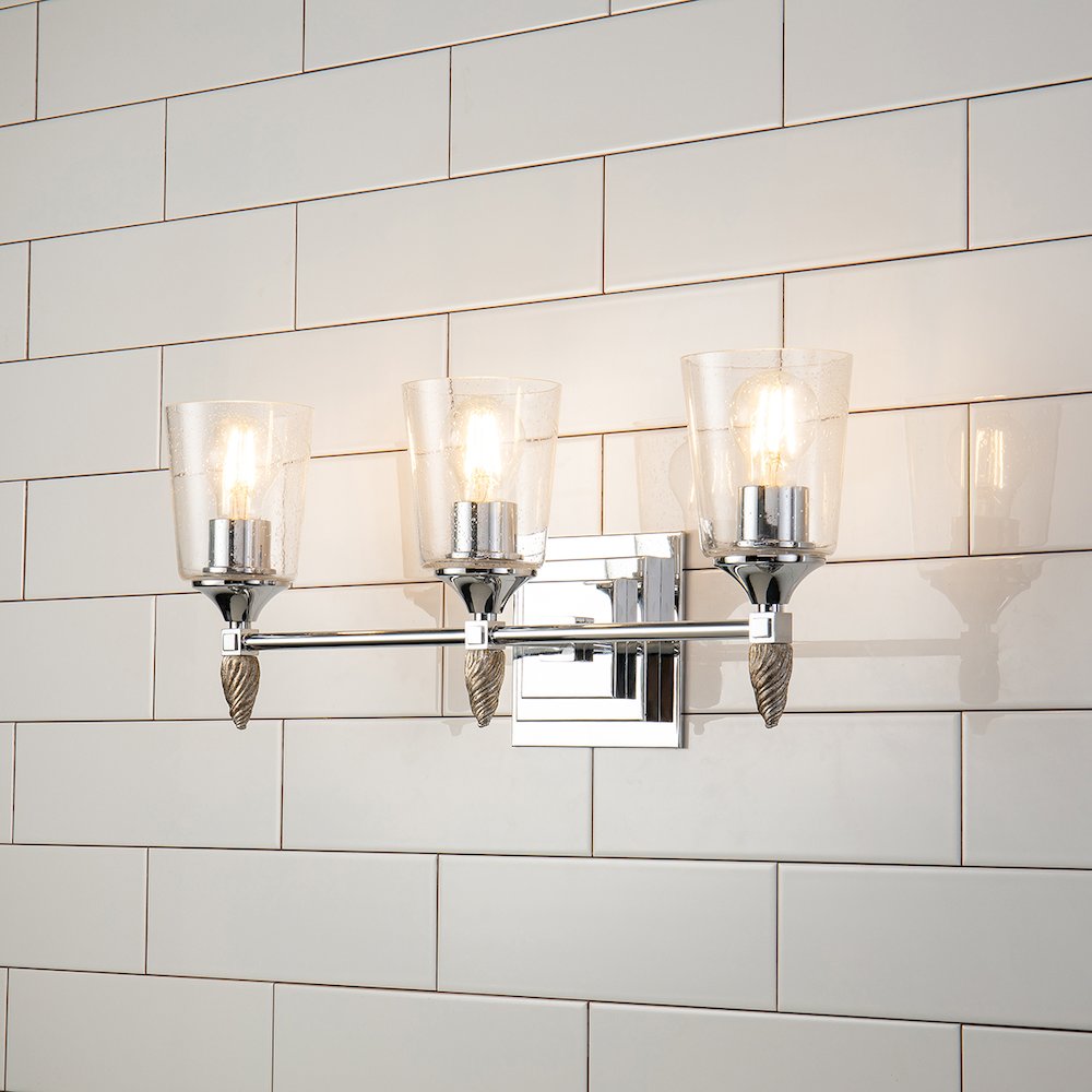 Vetiver Light Vanity in Polished Chrome with Silver Accent. Picture 2