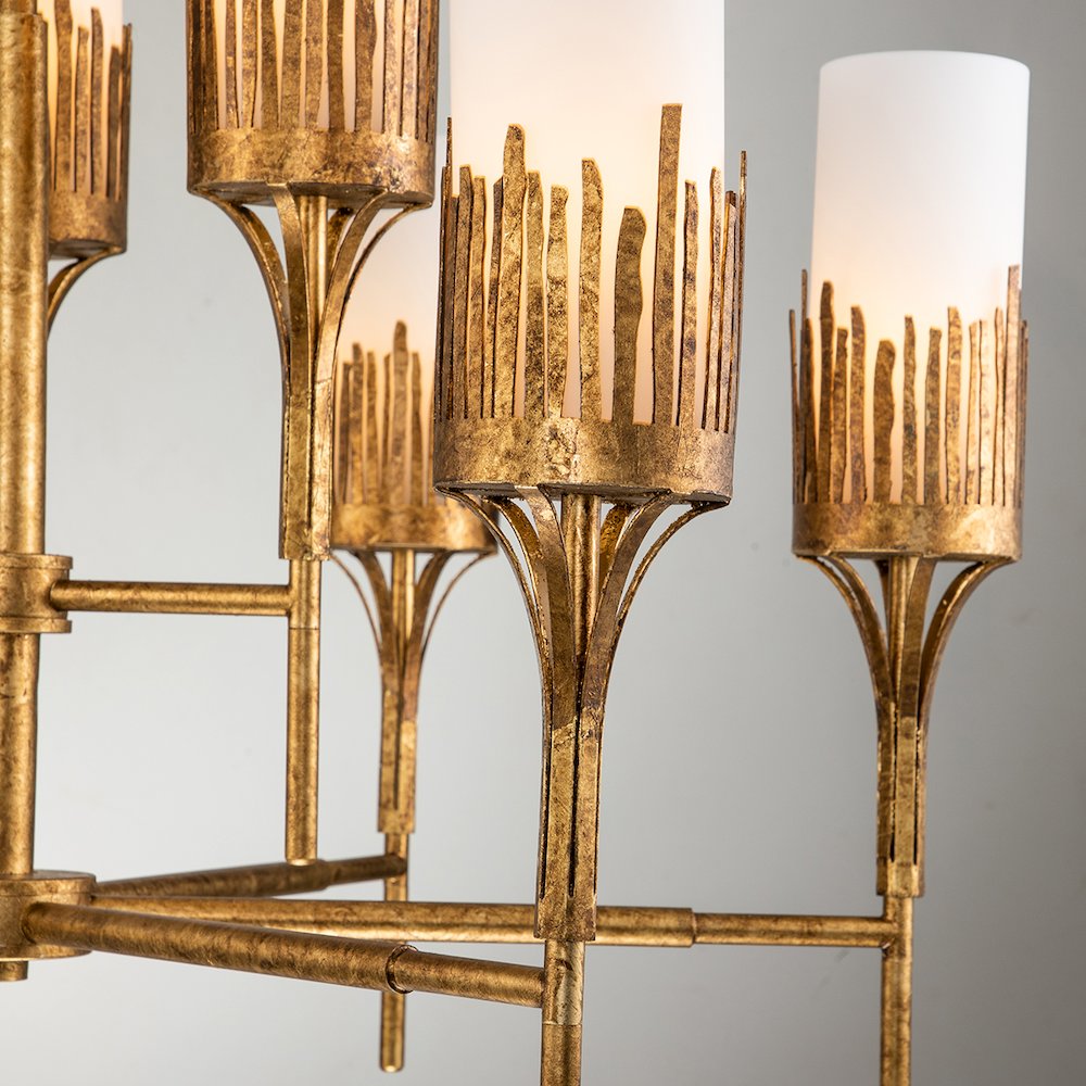 Sawgrass 6 Lt Chandelier in Gold Leaf. Picture 3