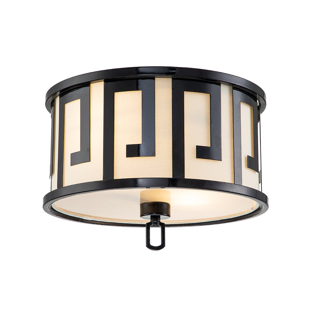 Leumria Flush Mount in Lacquered Black. Picture 1