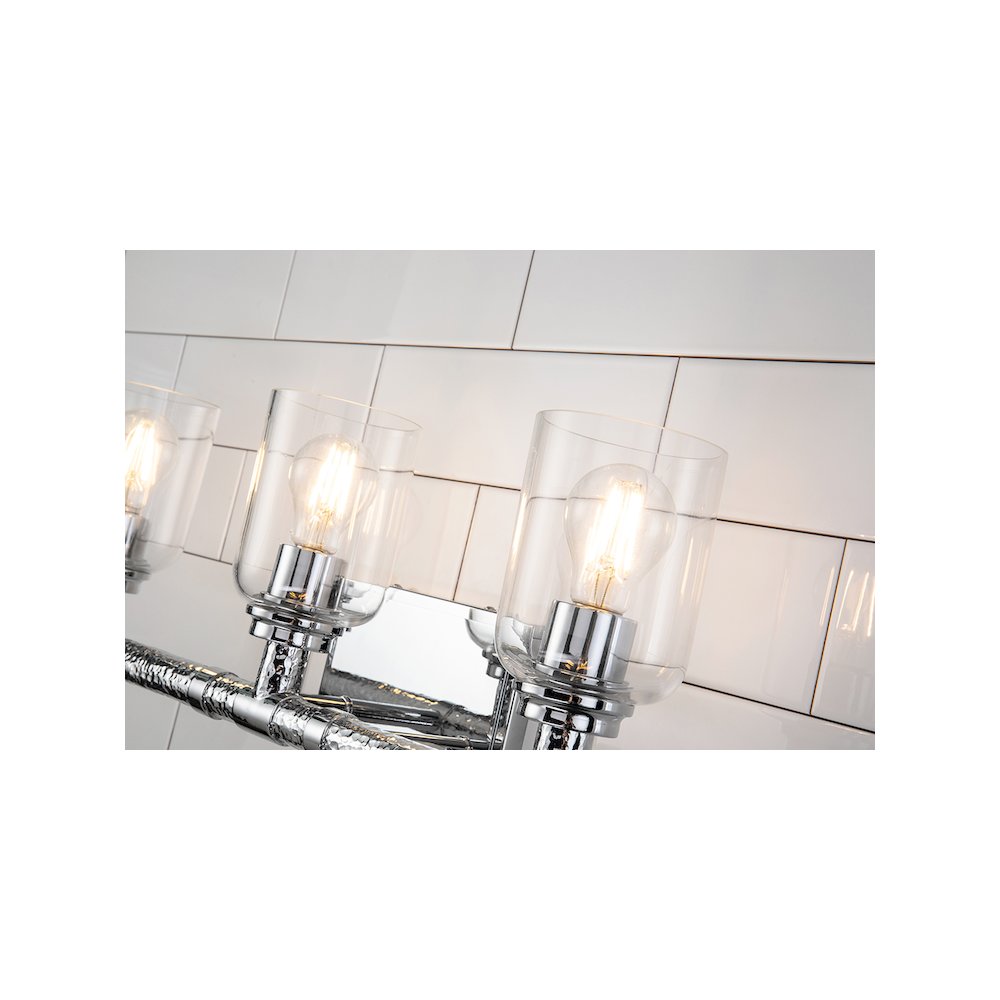 Rampart 3 Light Bath Vanity  in Polished Chrome. Picture 5