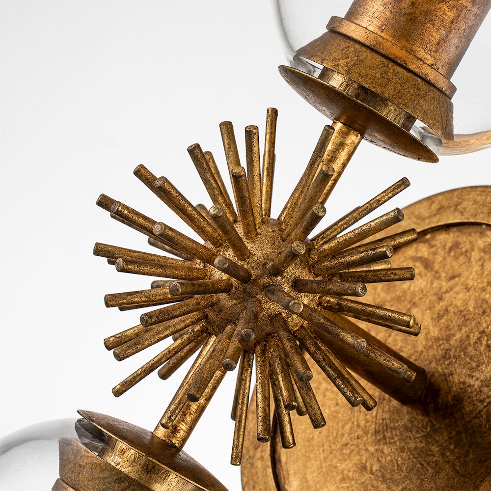 Staring 2 Light Sconce in Gold Leaf. Picture 2