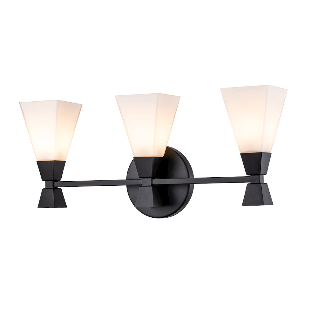 Bowtie 3 Light Bath Bar Matte Black. Picture 1