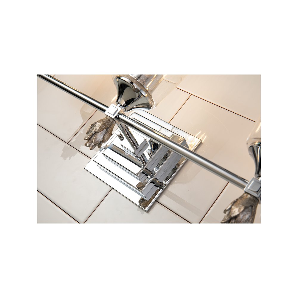Vetiver 3 Light Vanity in Polished Chrome with Silver Accent. Picture 4