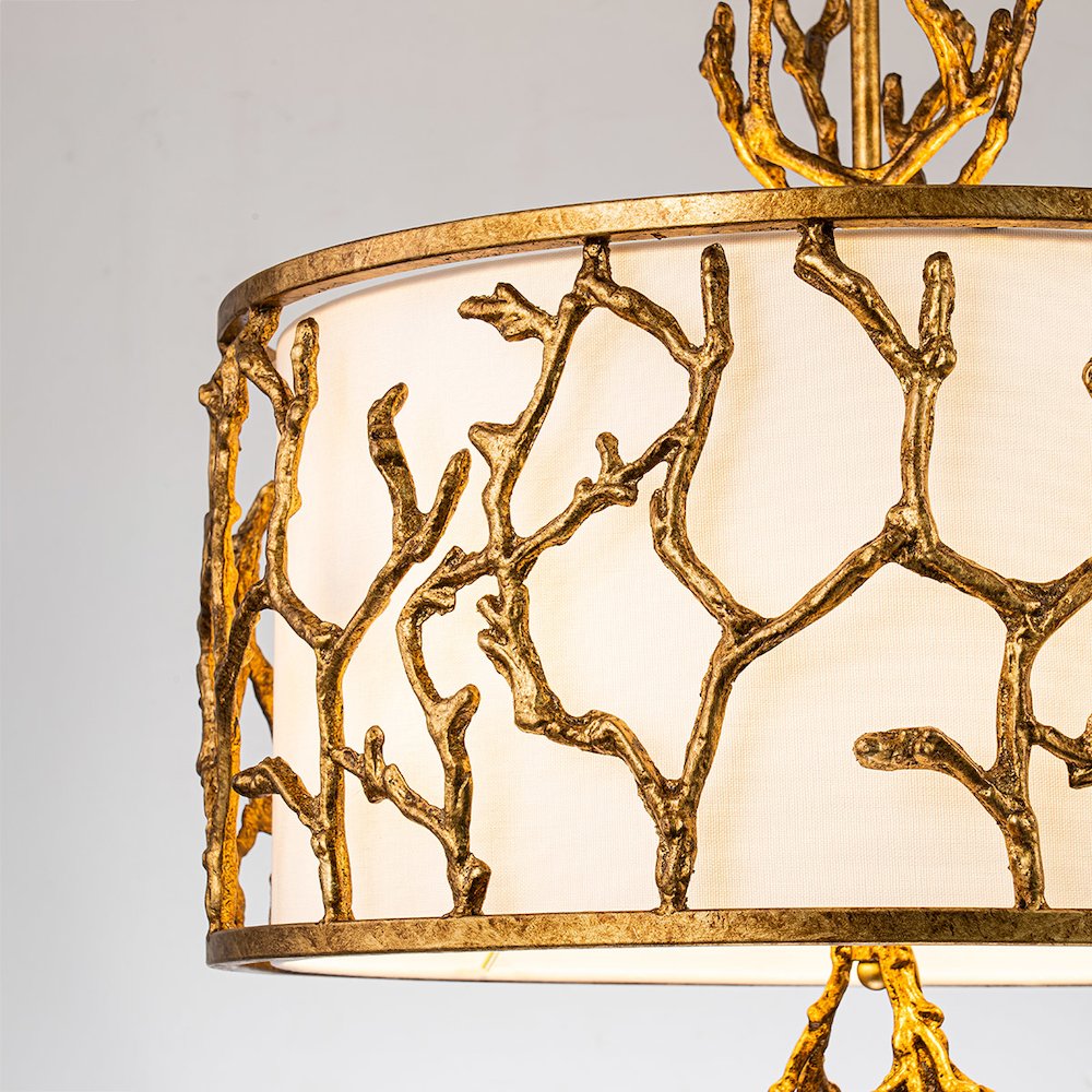 The Coral Chandelier in Gold Leaf. Picture 3