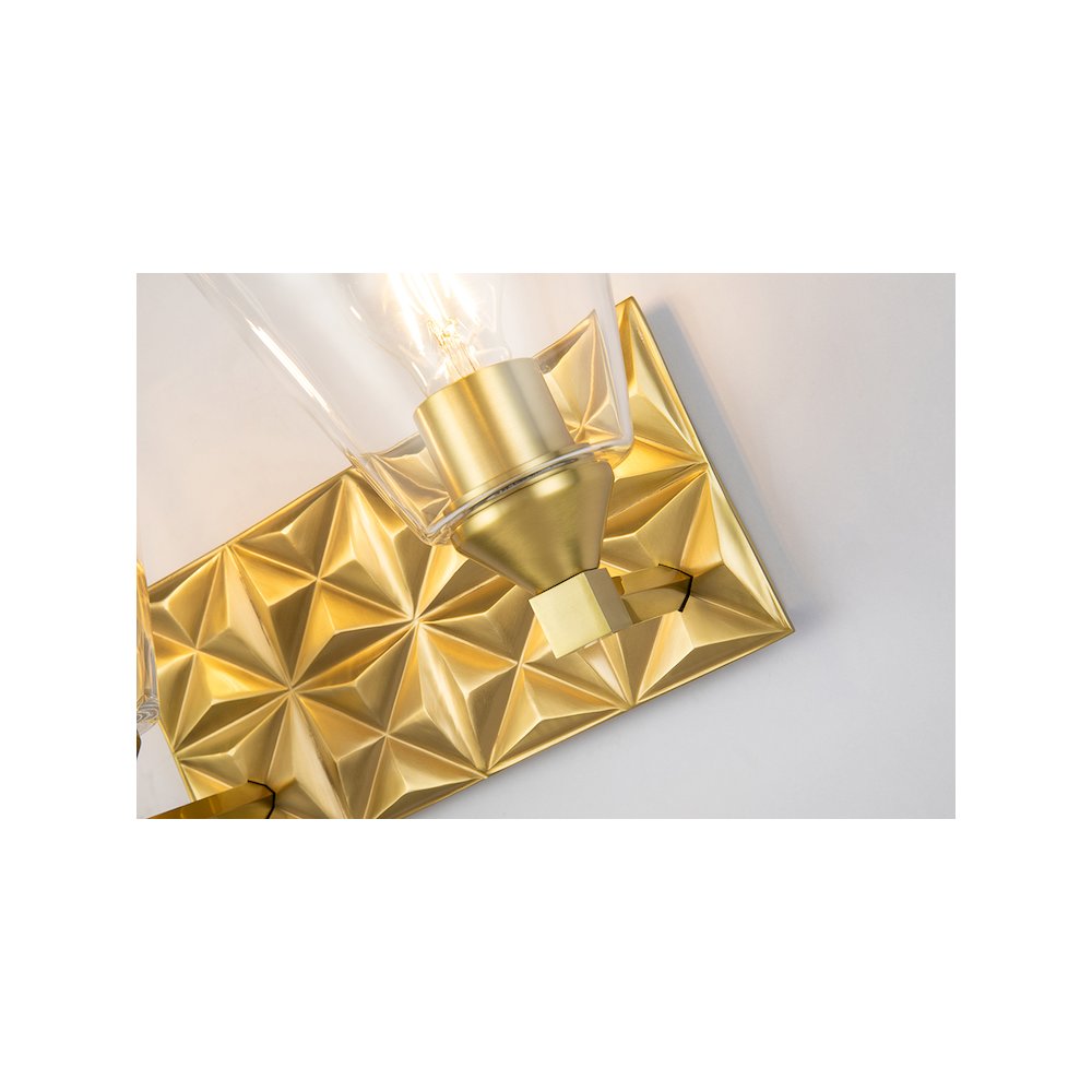 Alpha 2 Light Vanity With Glass in Aged Gold Brass. Picture 4