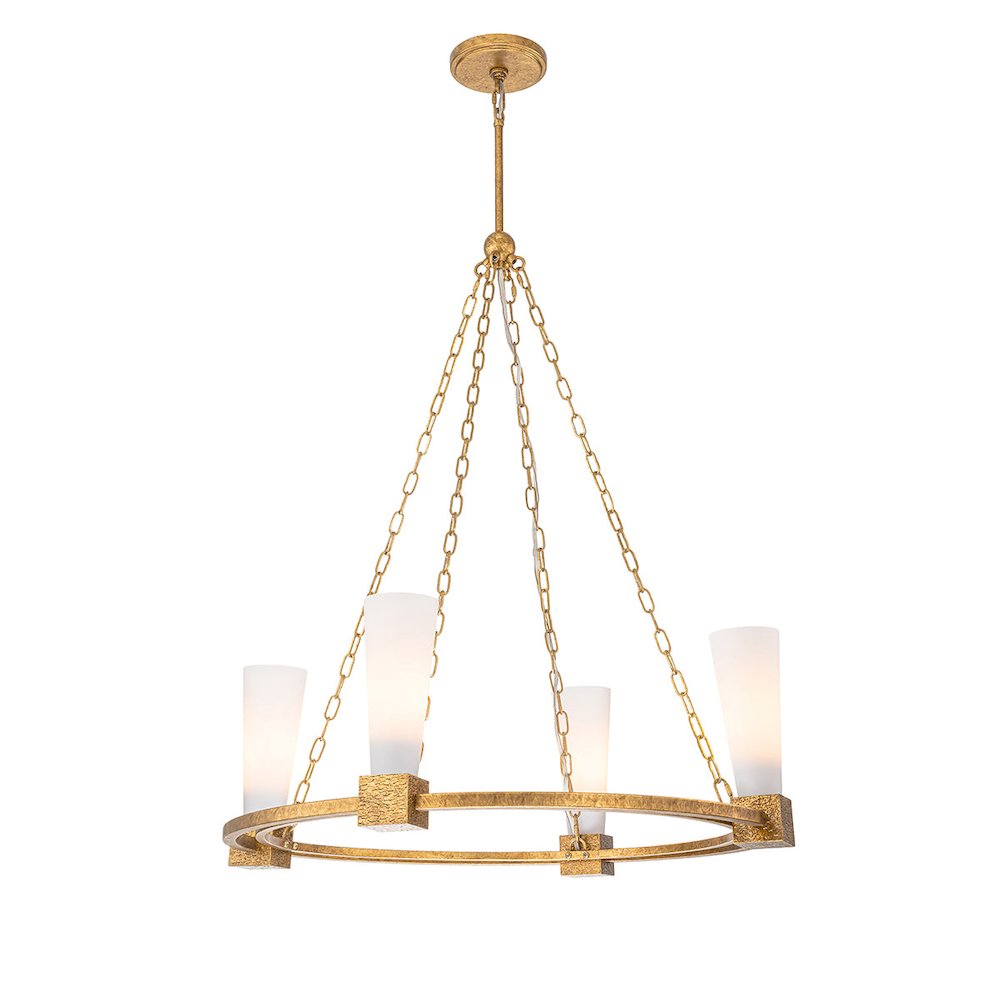 Kristy 4 Light Chandelier Gold. Picture 1