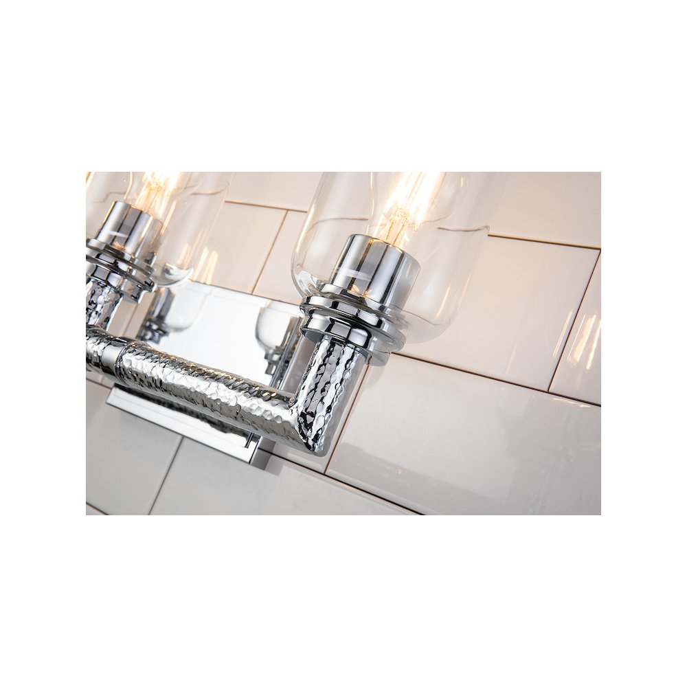 Rampart 3 Light Bath Vanity  in Polished Chrome. Picture 4