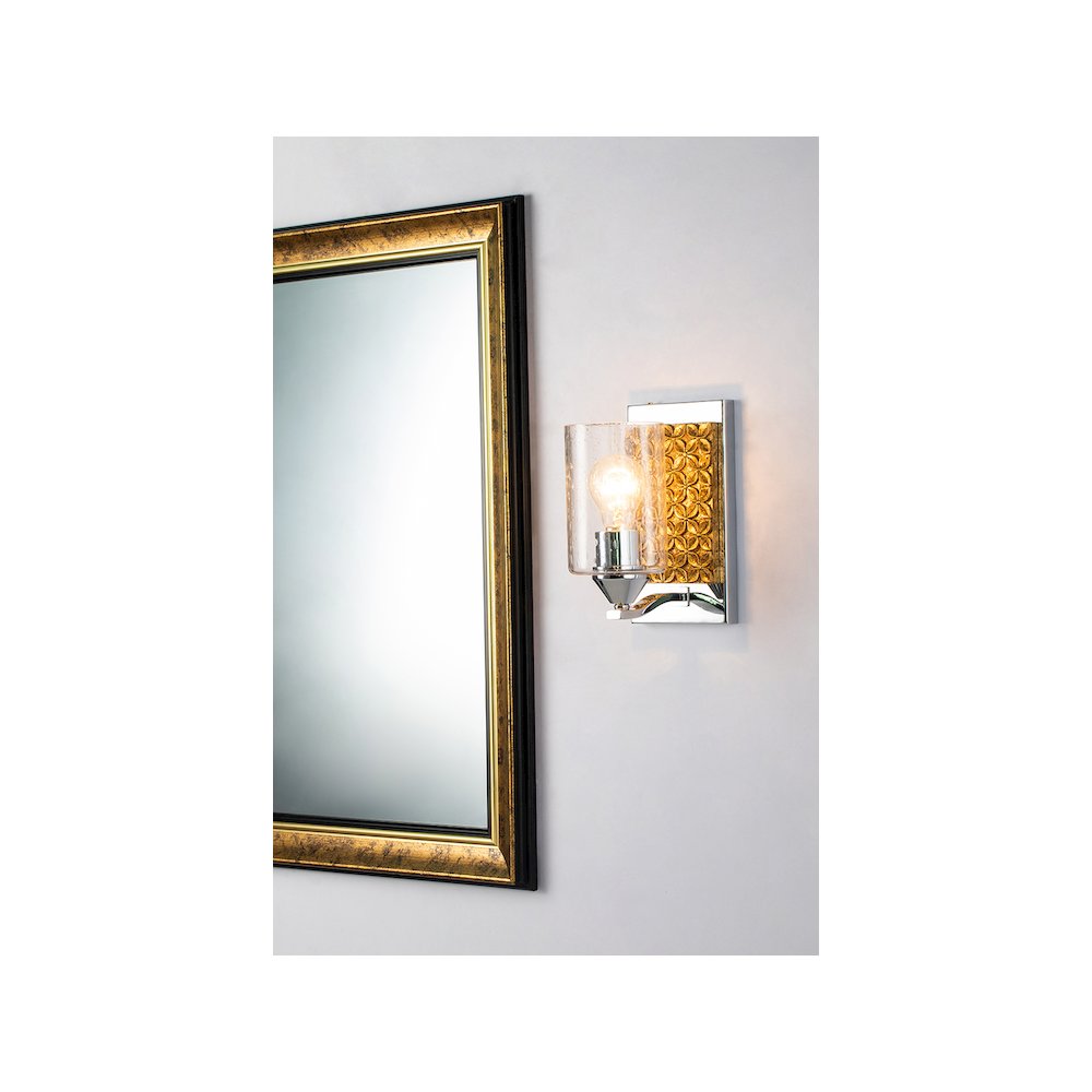 Arcadia 1 Light Wall Sconce in Polished Chrome and Gold. Picture 2