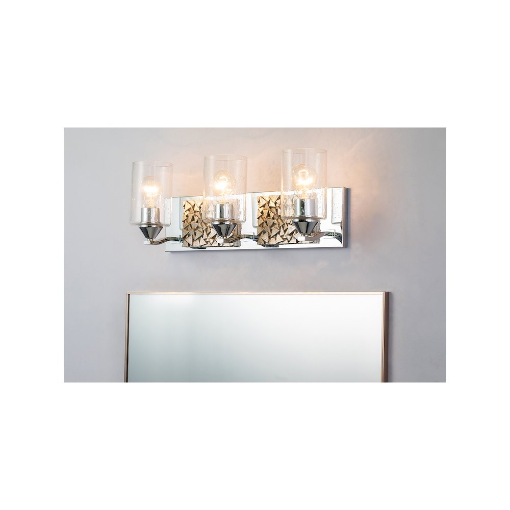 Bocage 3 Light Bath Bar In Polished Chrome And Silver. Picture 3