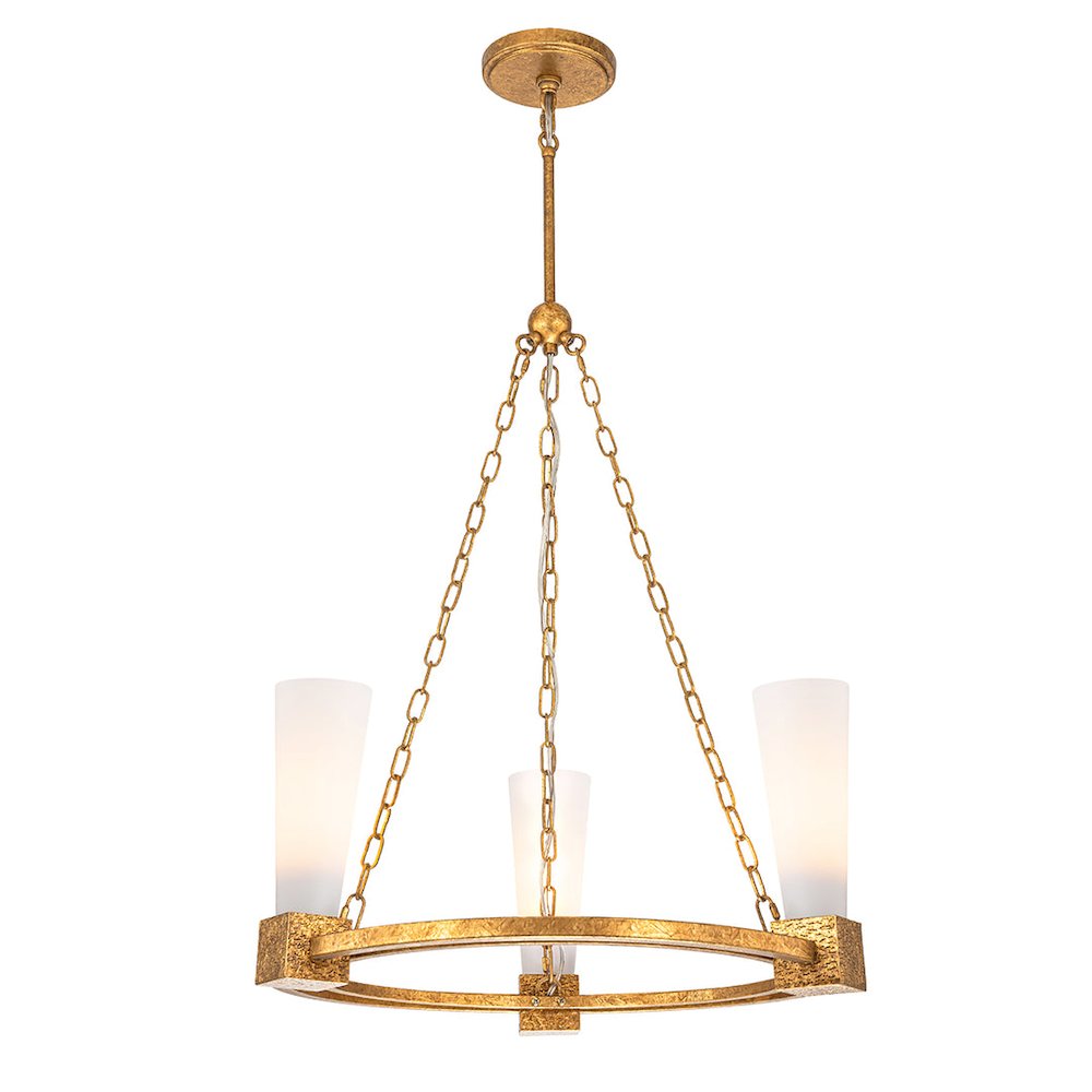 Kristy 3 Light Chandelier Gold. Picture 1
