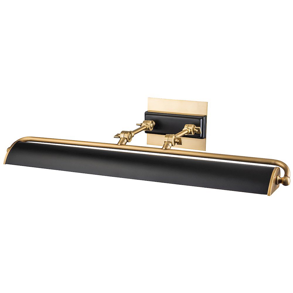 Winchfield Large Picture Light in Aged Brass and Matte Black. Picture 2