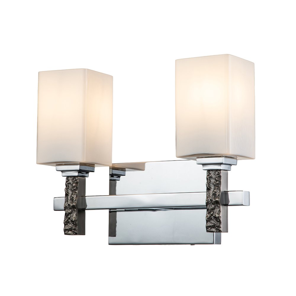 Jack 2 Light Bath Bar in Polished Chrome. Picture 1