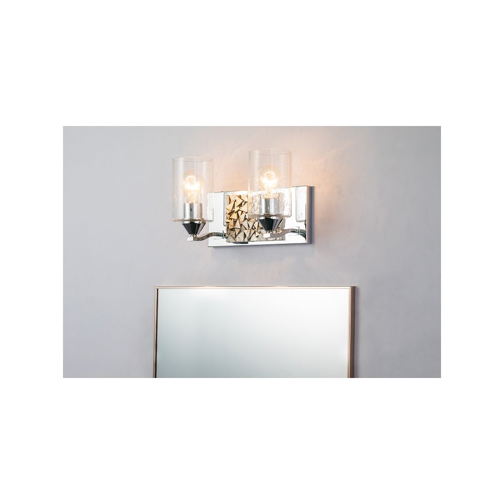 Bocage 2 Light Bath Bar In Polished Chrome And Silver. Picture 3