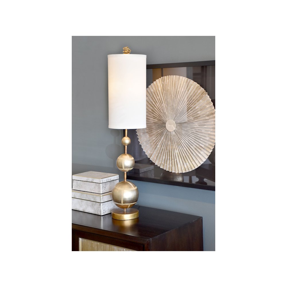 Marie Buffet Table Lamp Classic Orb Shape with Linen Shade. Picture 2
