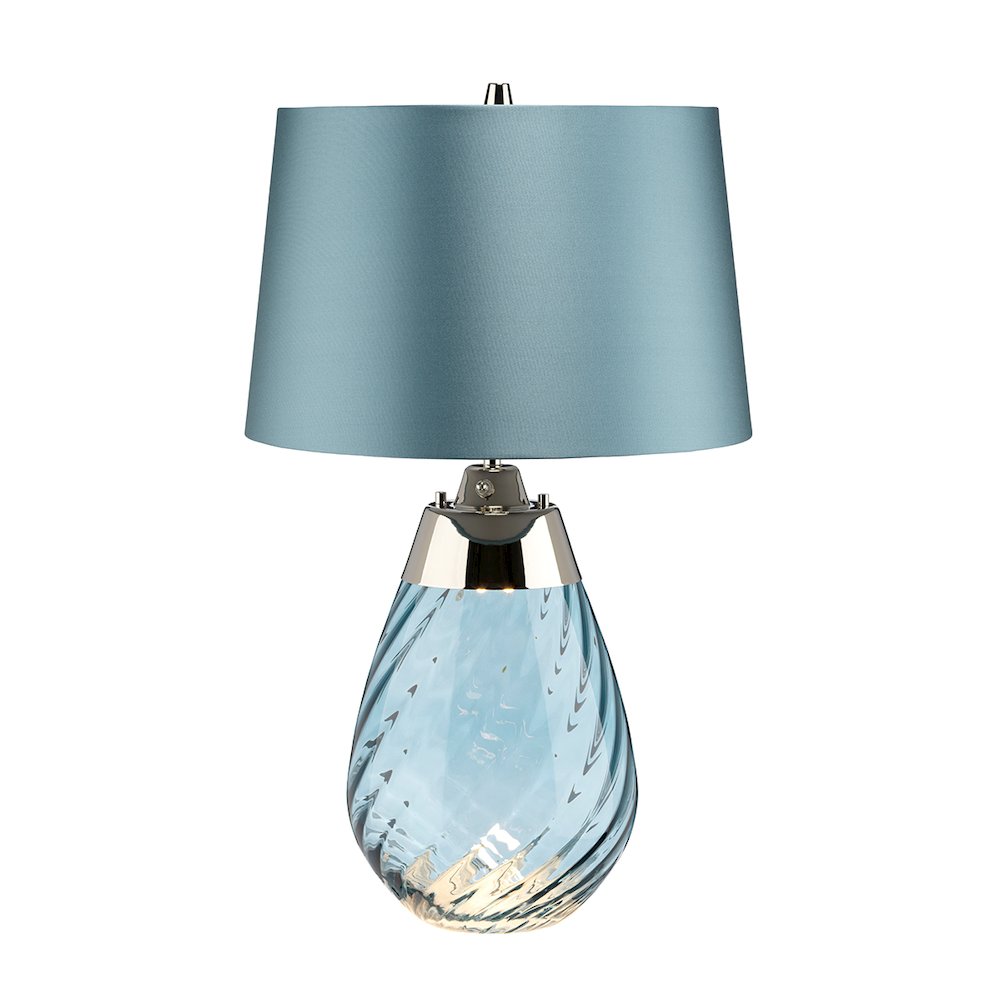 Small Lena Table Lamp in Blue with Blue Shade. Picture 1