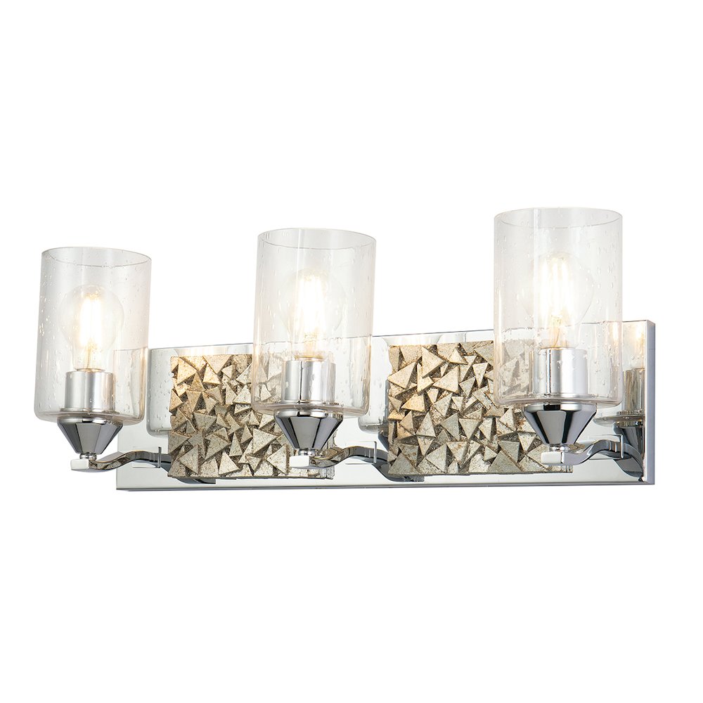 Bocage 3 Light Bath Bar In Polished Chrome And Silver. Picture 1